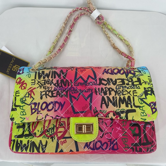 Caleesa Colorful graffiti‎ shoulder bag, handbag - Picture 1 of 14